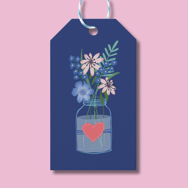 Étiquettes de cadeaux floraux pour pot Mason (Floral masons jar gift tag)