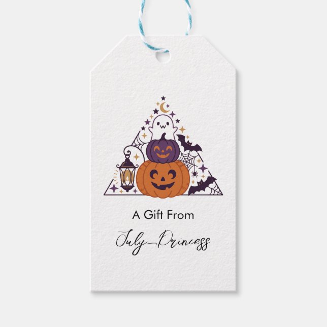 Étiquettes de cadeaux Halloween, étiquettes de cad (Devant)