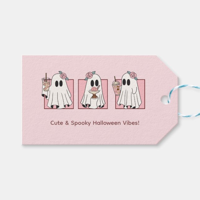 Étiquettes de cadeaux Halloween pastel – Merci mig (Devant (Horizontal))