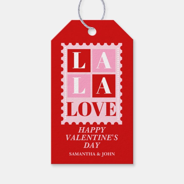 Étiquettes de Cadeaux La La Love pour la Saint-Val (Devant)