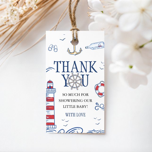 Étiquettes de cadeaux marins pour garçon : « Ahoy  (Créateur téléchargé)