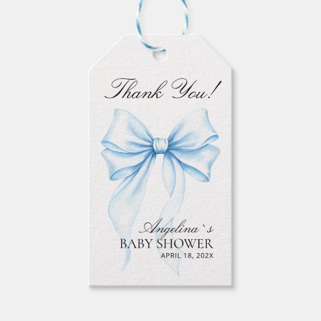 Étiquettes de cadeaux merci Baby Shower. (Devant)