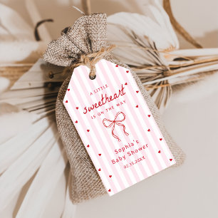 Étiquettes de cadeaux pour Baby Shower Rose Rouge 