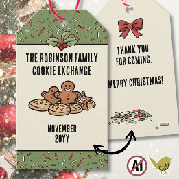 Étiquettes de cadeaux pour échange de biscuits de