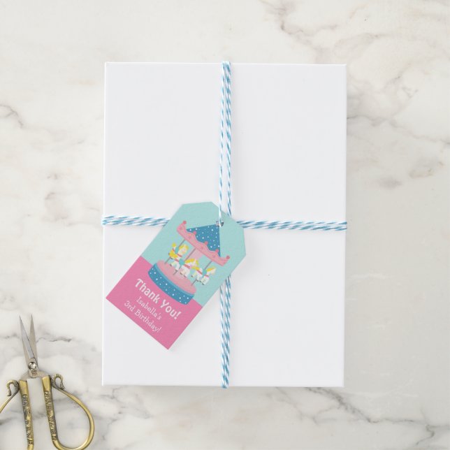 Étiquettes de cadeaux pour fête d'anniversaire car (Avec de laficelle)