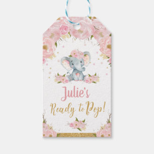 Étiquettes de Cadeaux pour Fête de Bébé Éléphant à