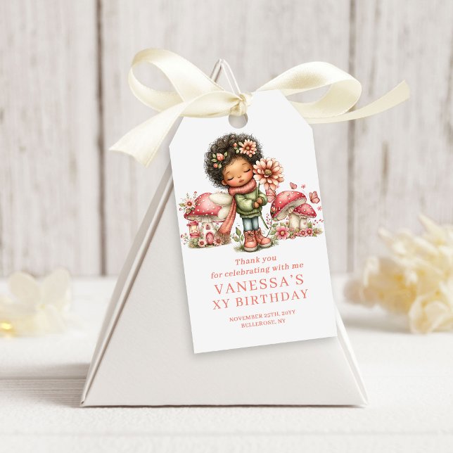 Étiquettes de cadeaux pour les invités pour la 5e  (Magical Floral Fairy 5th Birthday Favor Gift Tags)