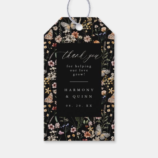 Étiquettes de cadeaux suspendus de fleurs sauvages (Devant)