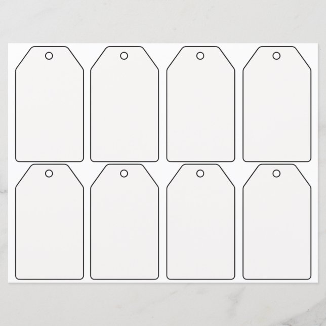 Étiquettes de cadeaux vierges DIY (Devant)