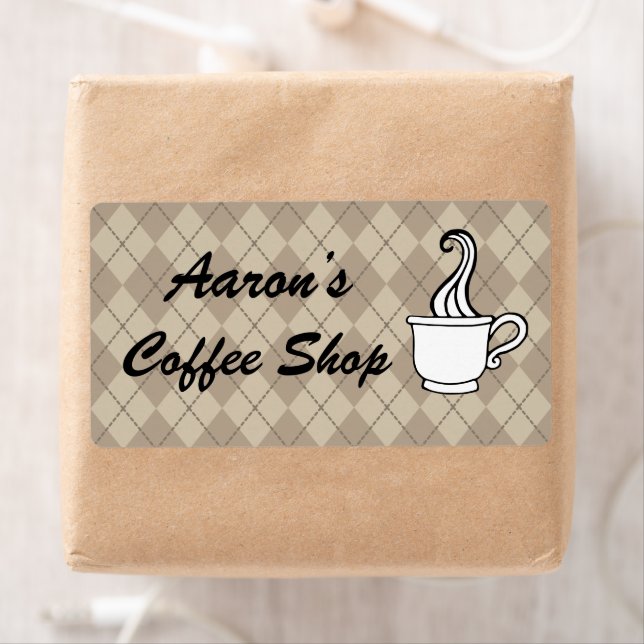 Étiquettes de café personnalisées  (En situation)