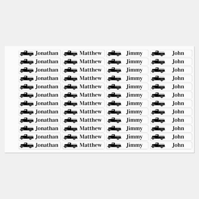 Étiquettes de camion de fer (Feuille)