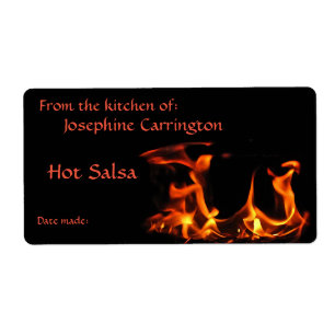 Étiquettes de canne à salsa chaude de feu