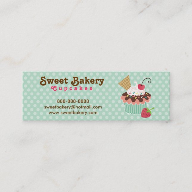 Étiquettes de cartes de visite de petit gâteau de (Devant)