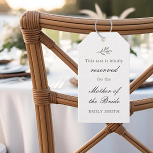 Étiquettes de chaise de mariage à feuillage modern