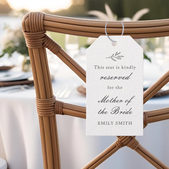 Étiquettes de chaise de mariage à feuillage modern (Créateur téléchargé)