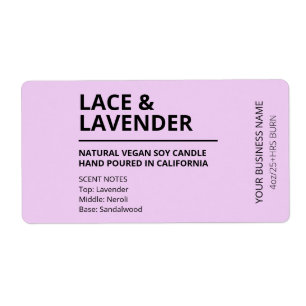 Étiquettes de chandelle violette parfumée Lavande