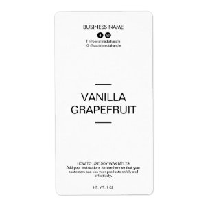 Étiquettes de cire de soja blanc minimaliste modif