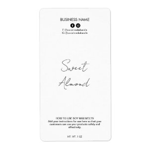 Étiquettes de cire de soja blanc modifiable