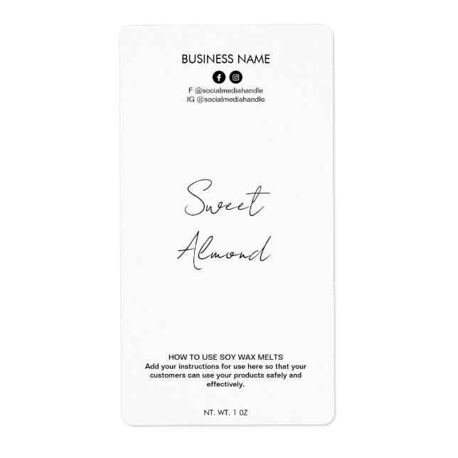 Étiquettes de cire de soja blanc modifiable (Devant)