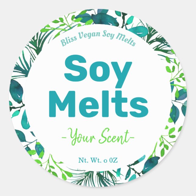 Étiquettes De Cire De Soja Vert Et Bleu (Devant)