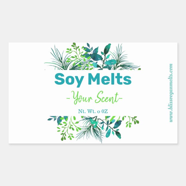 Étiquettes De Cire De Soja Vert Et Bleu (Devant)
