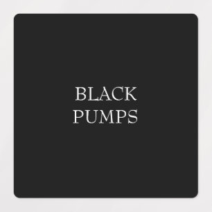 Étiquettes de classification des chaussures noires