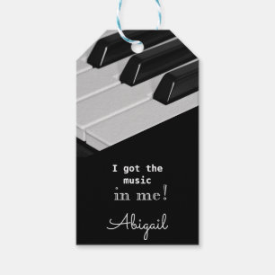 Étiquettes de clés de piano J'ai la musique en moi