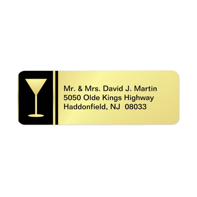 Étiquettes de Cocktail - Gold & Black - Petits (Devant)