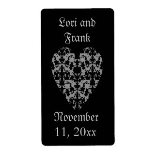 Étiquettes de coeur gothique élégant pour personna