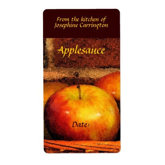 Étiquettes de compote de pommes
