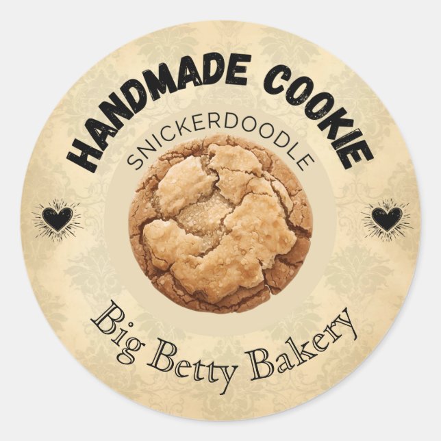 Étiquettes de cookies personnalisés Snickerdoodle (Devant)