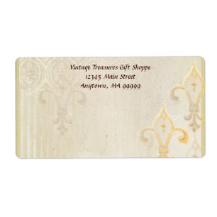 Étiquettes de courrier - Fleur di Lys Damask 2 Cre