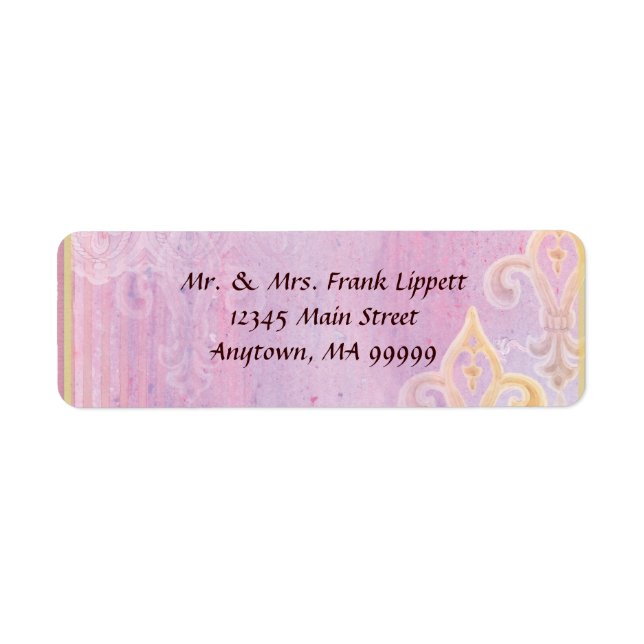Étiquettes de courrier - Fleur di Lys Damask 2 Lil (Devant)