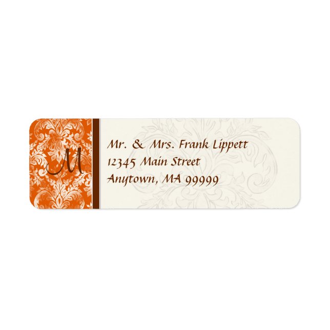 Étiquettes de courrier - Fleur di Lys Damask - Ora (Devant)