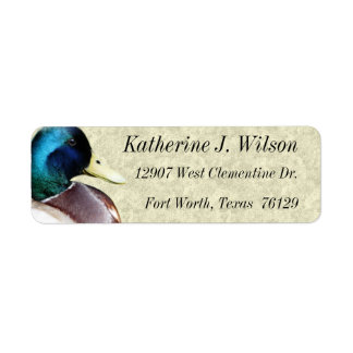 Étiquettes de courrier personnel Mallard Drake