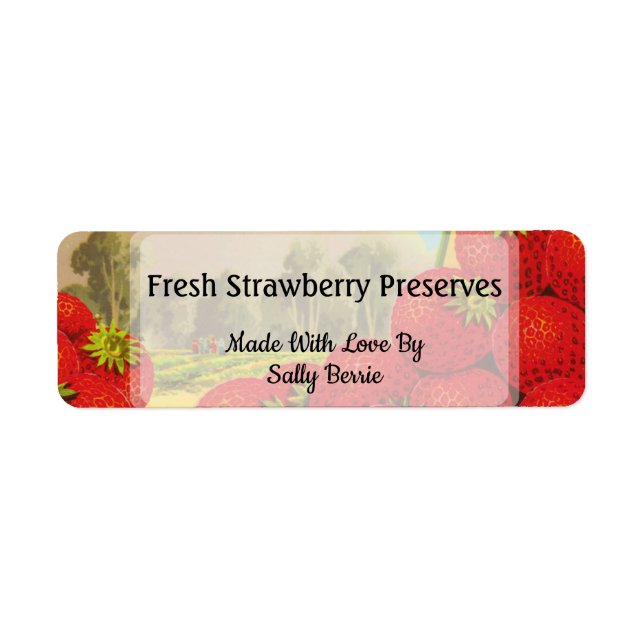 Étiquettes de cueillette de fraises ou de pâtisser (Devant)