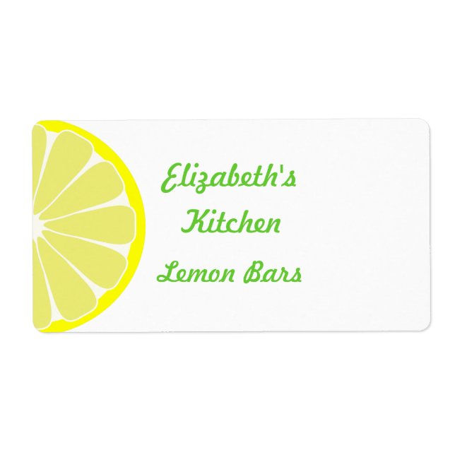 Étiquettes de cuisine au citron (Devant)