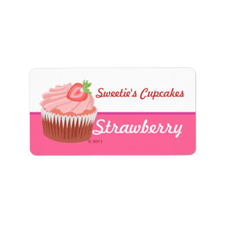 Étiquettes de cupcake aux fraises