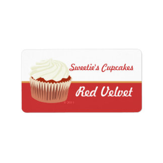 Étiquettes de Cupcake de velours rouge
