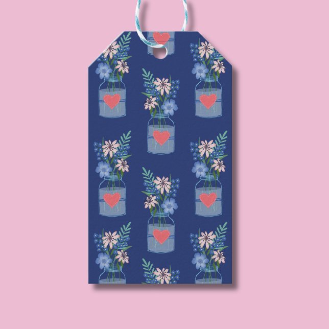Étiquettes de don avec motif floral de pot de maço (Floral masons jar gift tag)