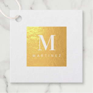 Étiquettes de faveur à monogramme personnalisé en 