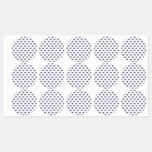 Étiquettes de faveur côtières indigo de luxe (Feuille)