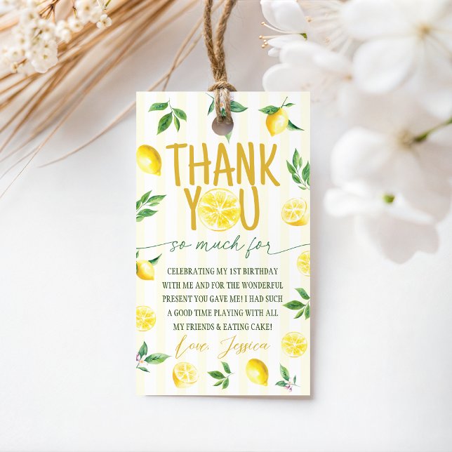 Étiquettes de faveur d'anniversaire au citron (Créateur téléchargé)