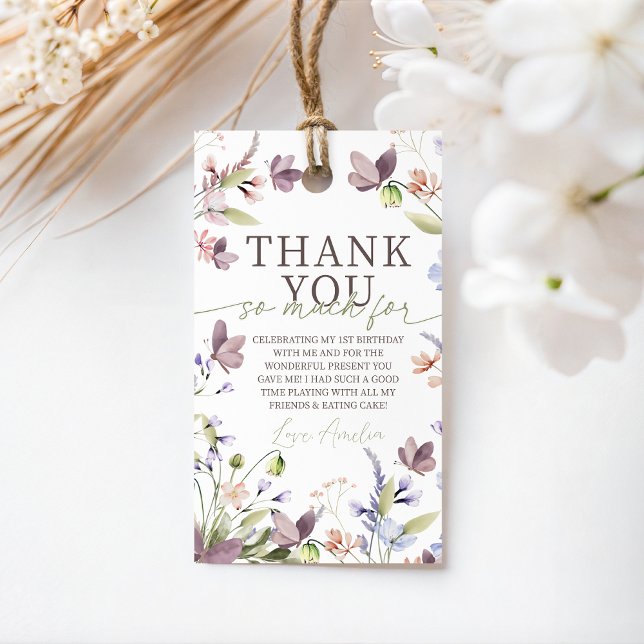 Étiquettes de Faveur d'Anniversaire Fleur Sauvage (Créateur téléchargé)