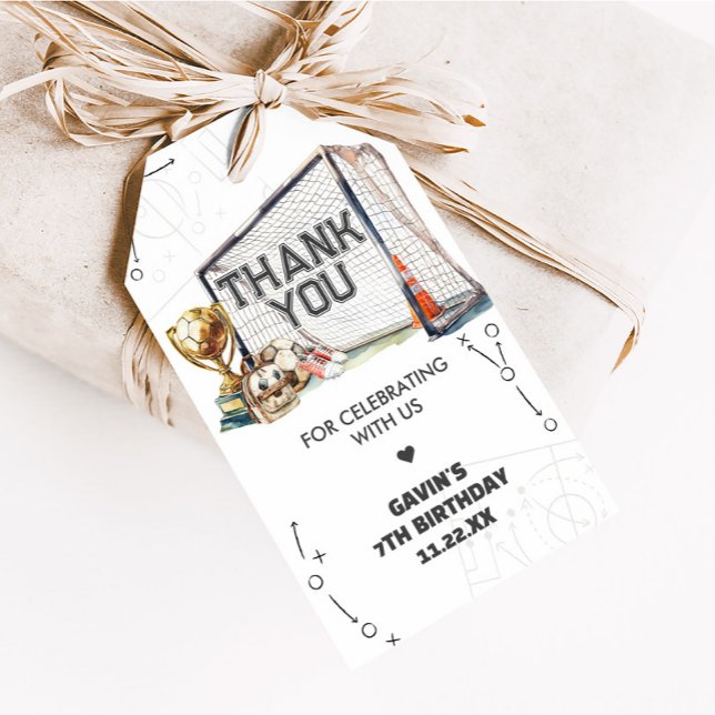 Étiquettes de faveur d'anniversaire pour garçon de (Soccer Birthday Party Favor Tags)