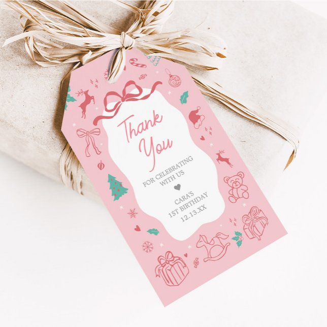 Étiquettes de faveur d'anniversaire pour un premie (Winter Onederland Birthday Party Favor Tags)
