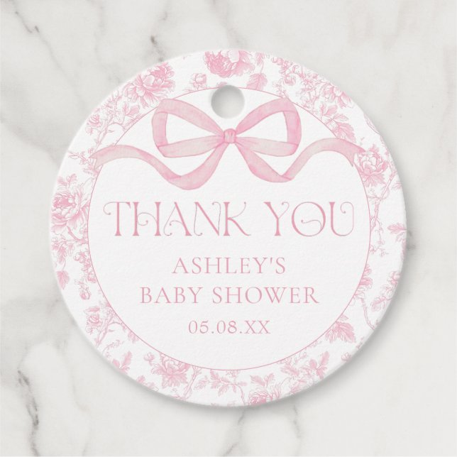 Étiquettes de faveur de baby shower à la chinoiser (Devant)