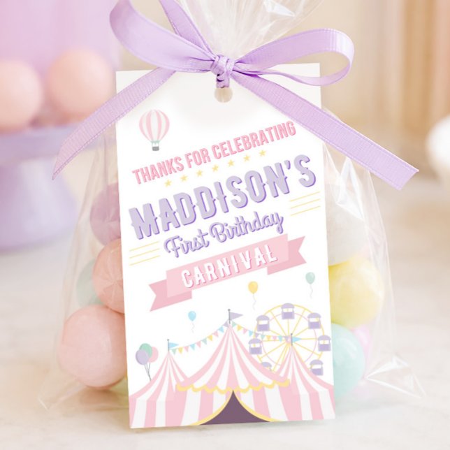 Étiquettes de faveur de Carnaval pastel (Créateur téléchargé)
