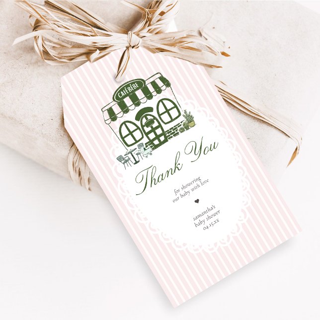 Étiquettes de faveur de douche bébé Café Bébé Café (Baby is Brewing Coffee Cafe Bebe Baby Shower Favor Tags)