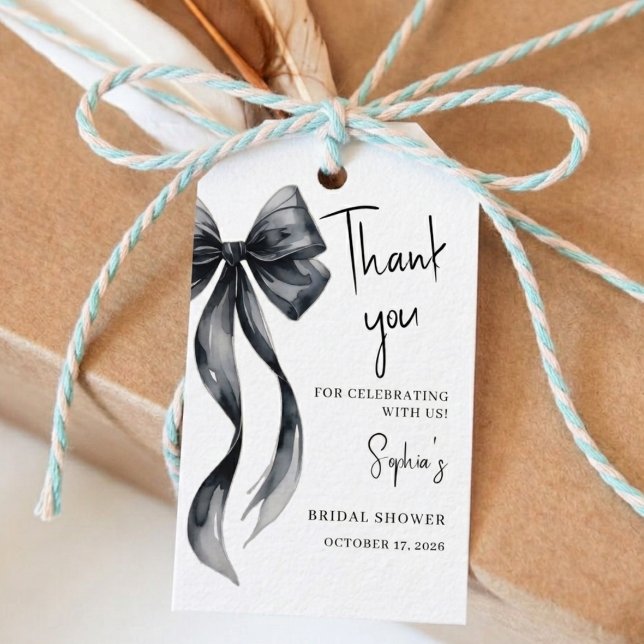 Étiquettes de faveur de douche de mariage à ruban  (Créateur téléchargé)